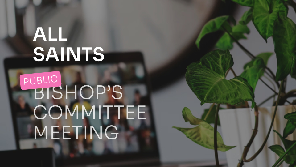 A laptop in the background shows a conference call screen