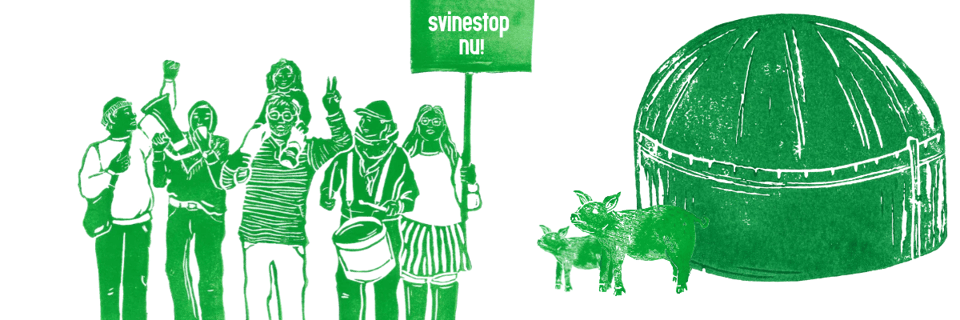Lokalbefolkningen protesterer mod en svinefabrik