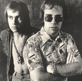 Lyricist Bernie Taupin on the left and composer Elton John. Together, they wrote ‘Someone Saved My Life Tonight.’