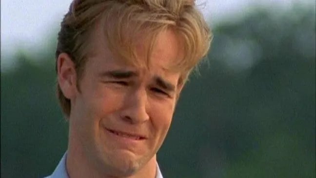 James van der Beek in Dawson's Creek crying.