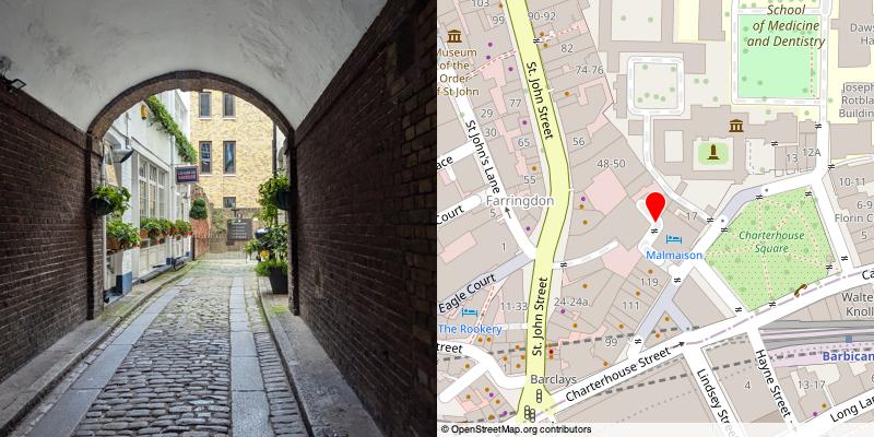 A picture and map of the mews