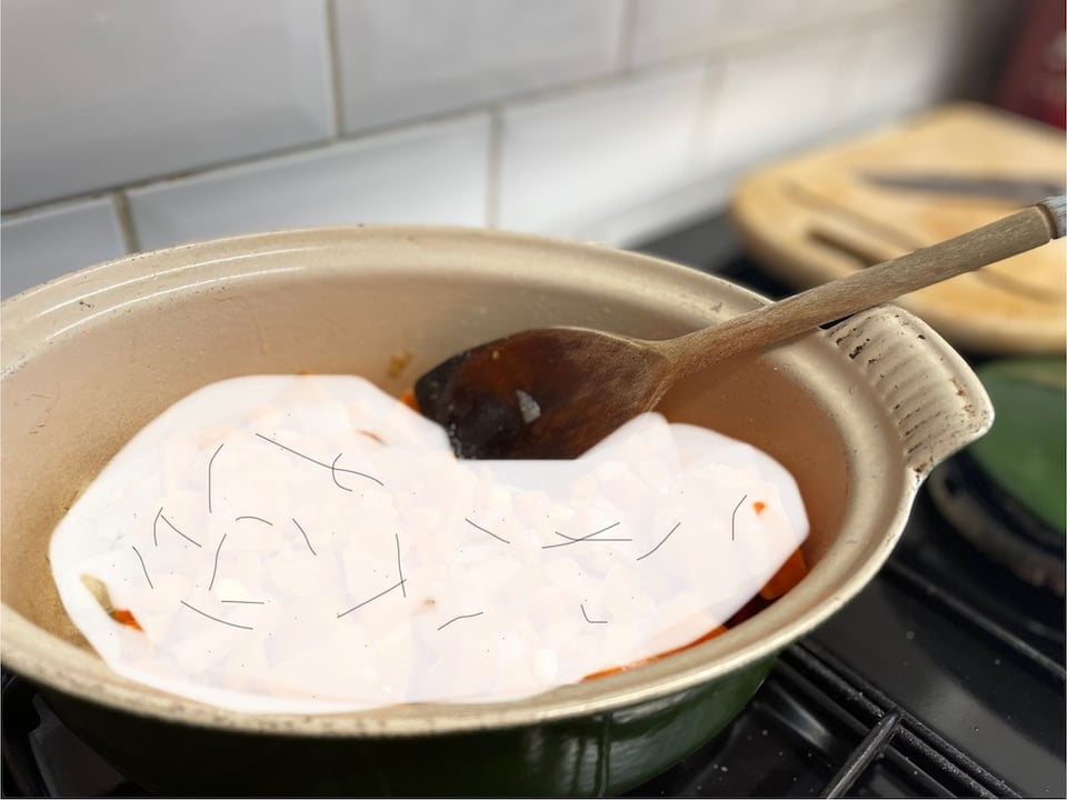 pretend rice in a Dutch oven