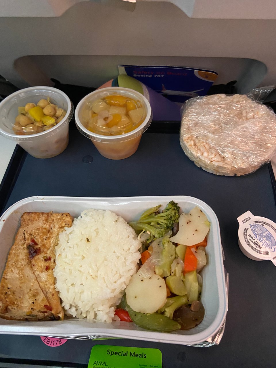 a meal on a plane