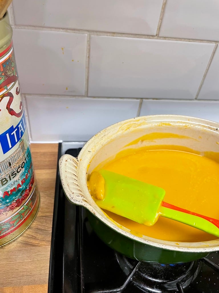 A lump of miso is soup