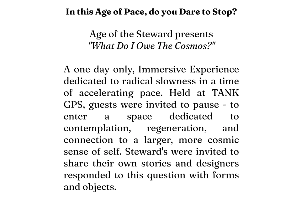 Description of What Do I Owe The Cosmos