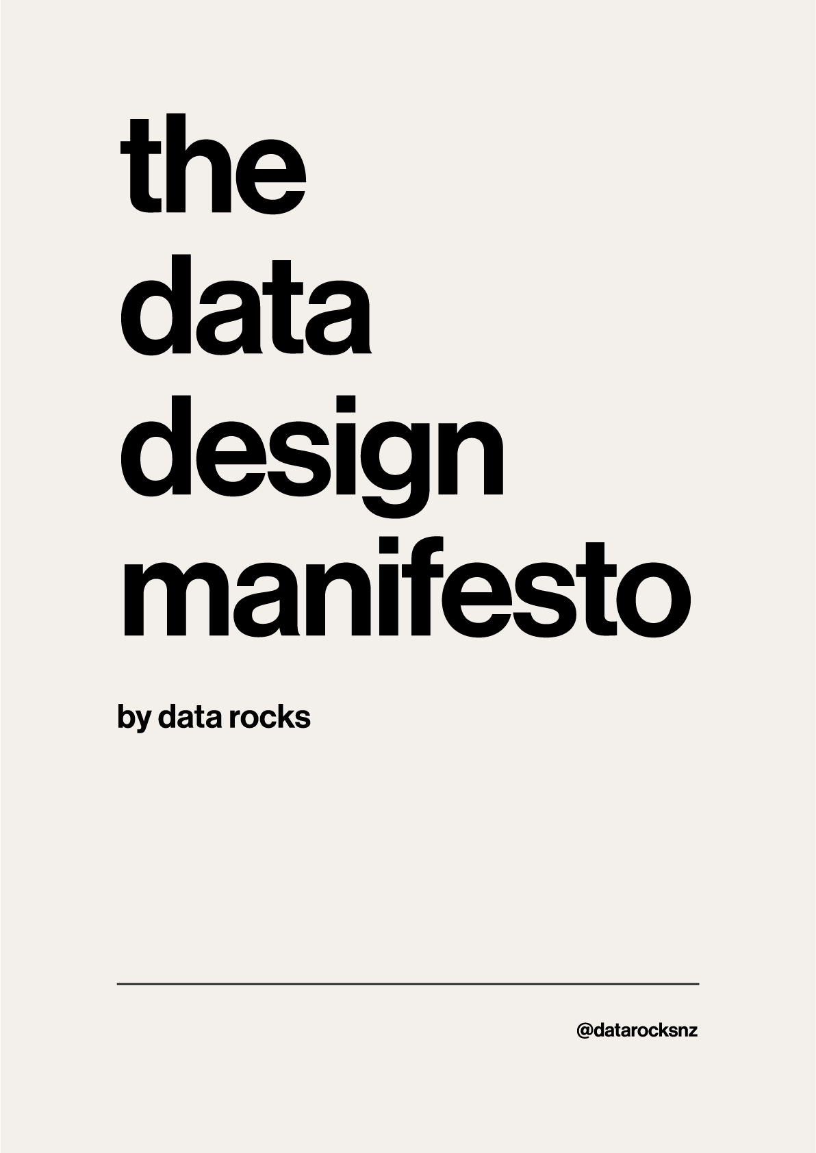 The Data Design Manifesto