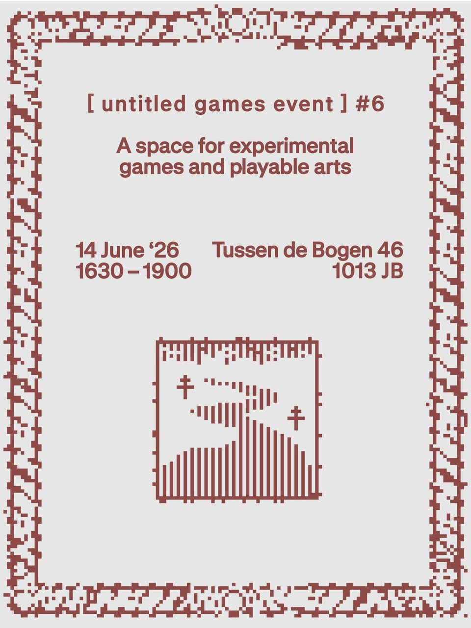 Poster for untitled games event, edition 6: “path finding”
Sunday 14 June 2026
1630-1900
Tussen de Bogen 46
Amsterdam 1013JB