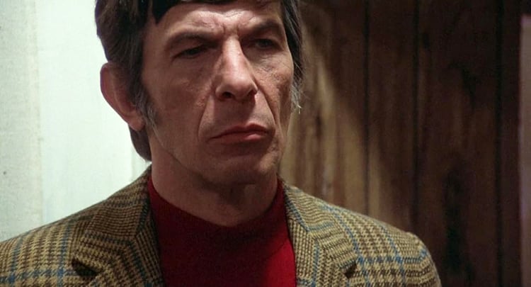 Leonard Nimoy frowns in Invasion of the Body Snatchers.