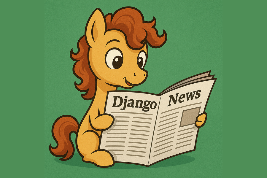 Django Pony reading the news