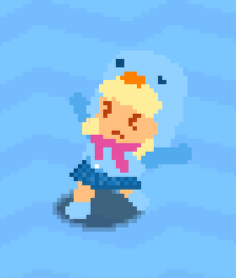 Doodle of penguin girl leaning back with her arms up in the air, like Reisen at the start of the IOSYS Overdrive vid