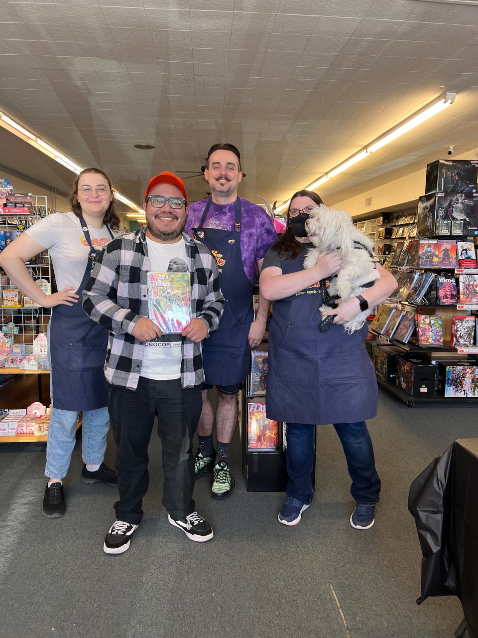 Shea, Henry, Lawrence, and Alana at H&V Tucson. and there's a dog!