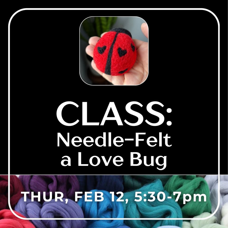 needle felt a love bug class graphic