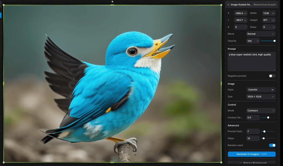 An AI-generated, realistic version of the Twitter logo