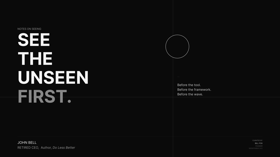 See the unseen first.