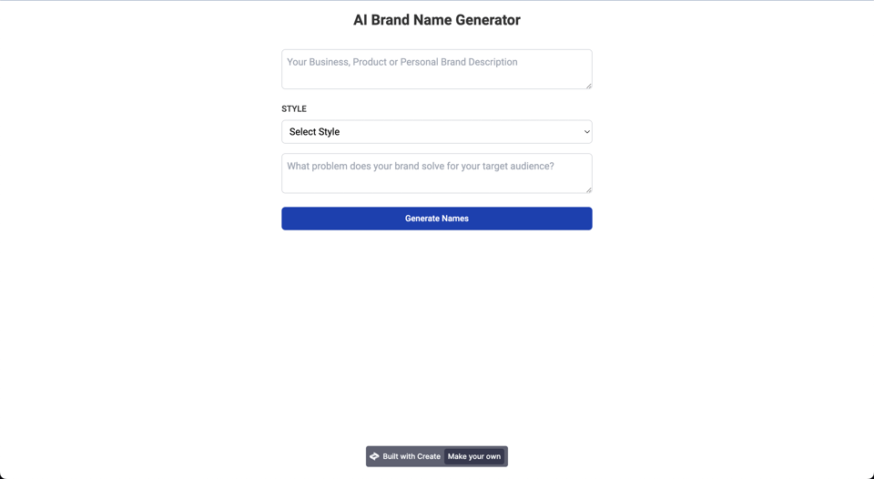 AI brand name generator