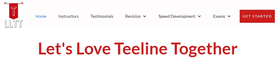 Let's Love Teeline Together website menu layout