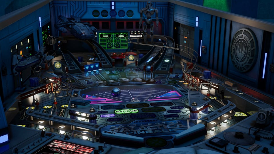 Image from the pinball simulation game Battlestar Galactica Pinball.