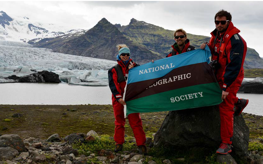 Photo by M Jackson (left), alongside Peter Richards and Mike Diaz during a National Geographic Student Expedition.