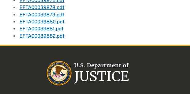 Screenshot of a DOJ website showing no pagination.