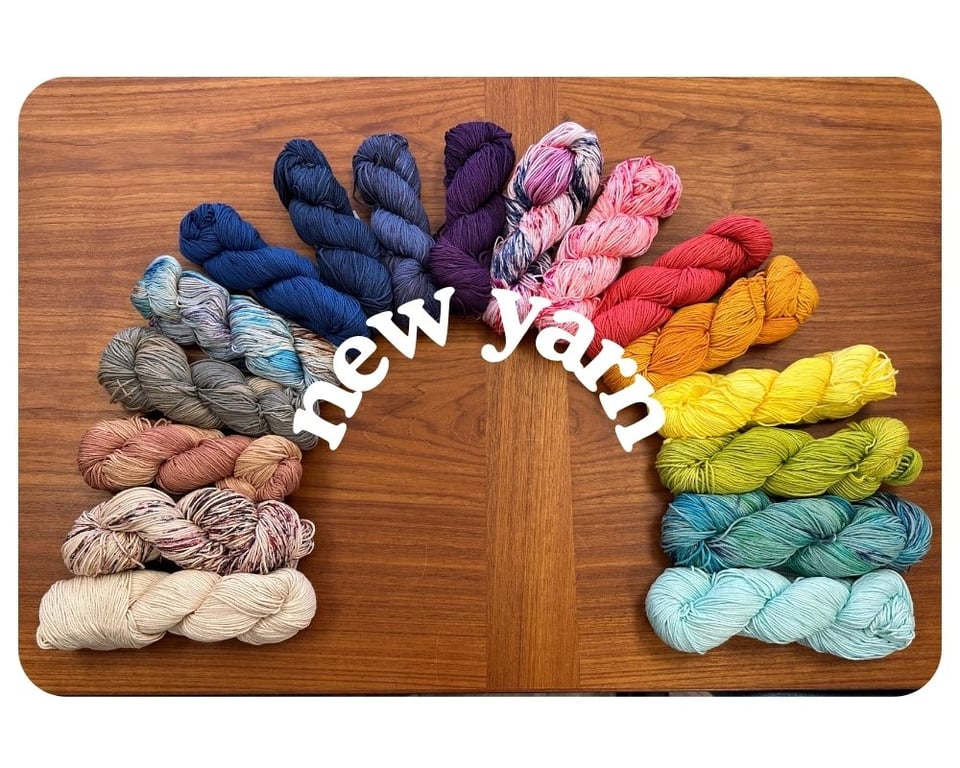 a beautiful yarn rainbow! new yarn!