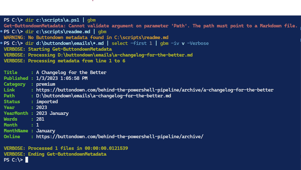Testing error handling
