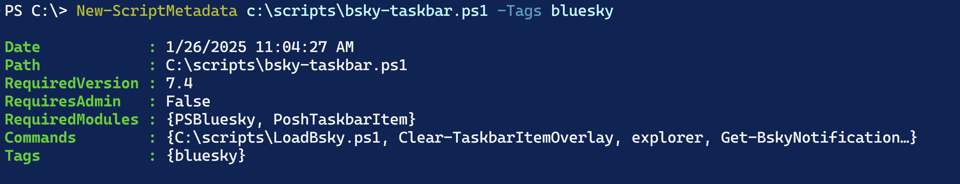 New scriptmetadata