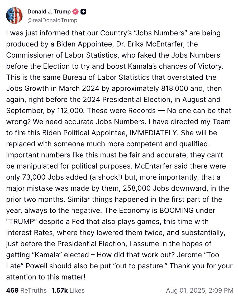 Trump’s crazed announcement of the firing.