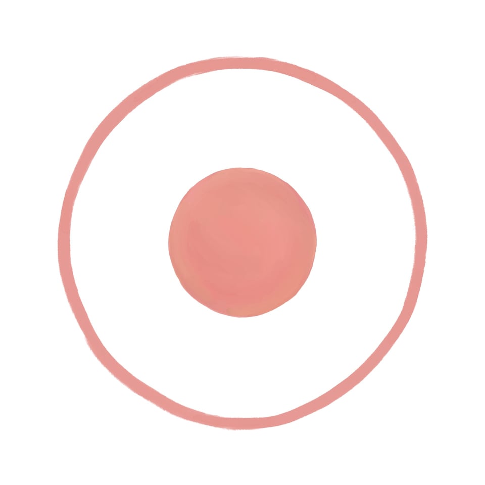 Pink circle with a dot in the center