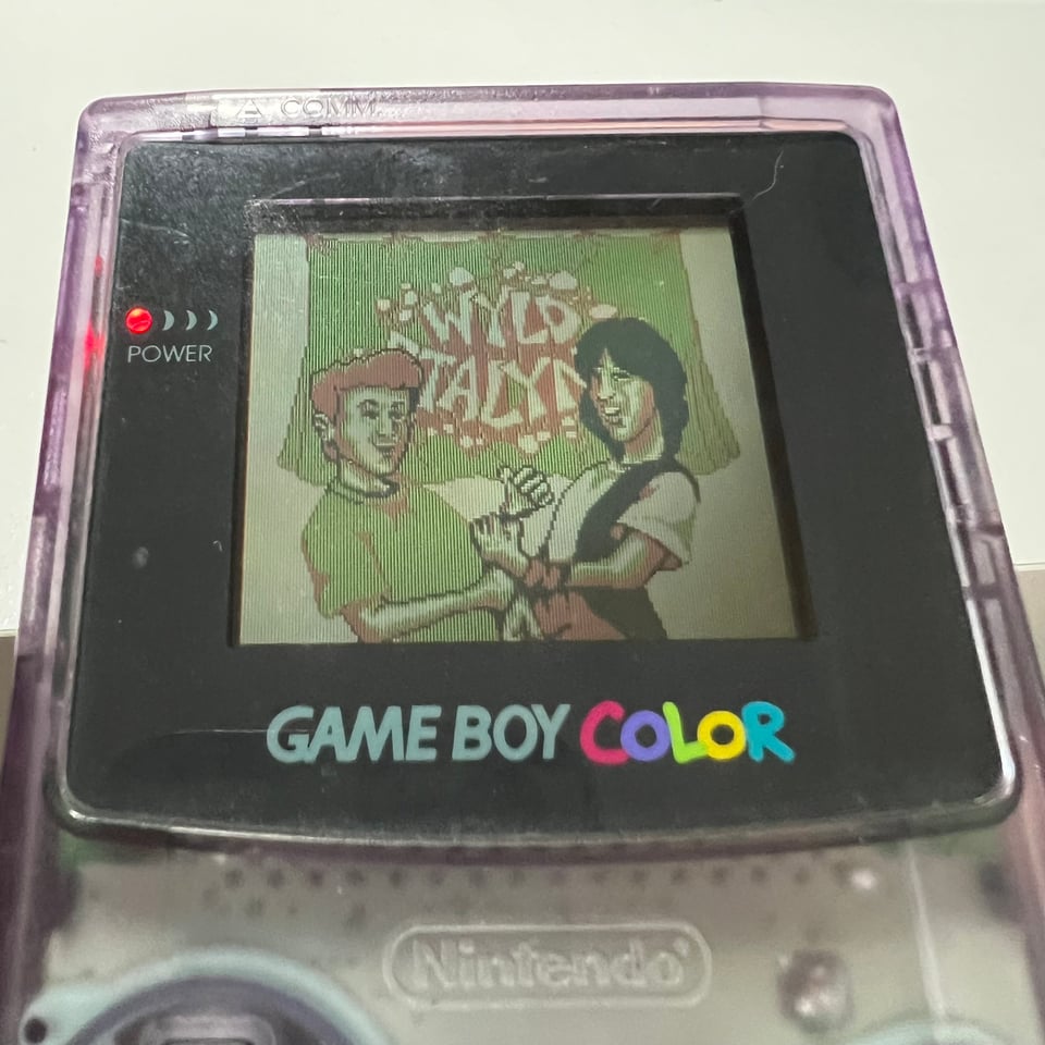 Bill S. Preston, Esq. and Ted "Theodore" Logan play air guitar in a cutscene in their Game Boy game.
