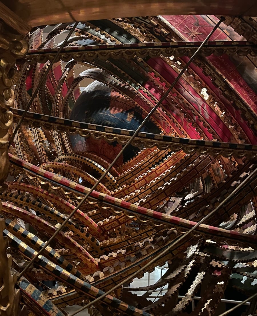 A close-up of an armillary sphere.