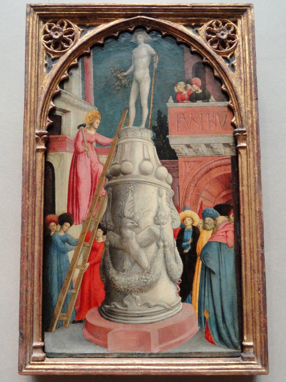 St. Apollonia, a princess, destroying a false idol