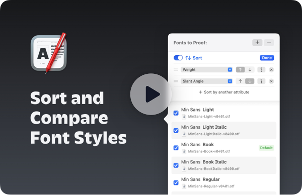 Font Proofer Sorting Tutorial
