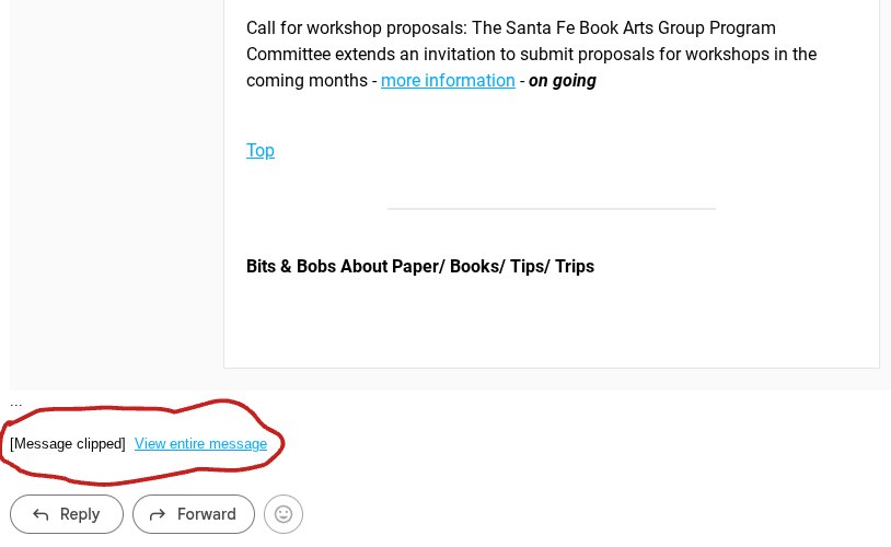Possible issue with reading the June 2026 newsletter in its entirety when received in Gmail 