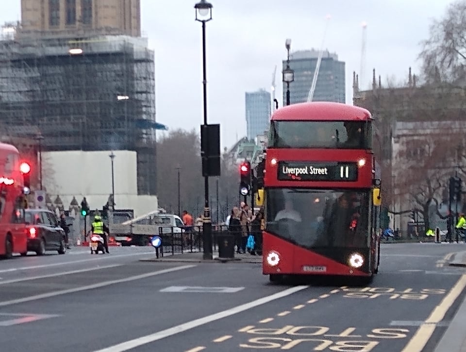 A number 11 bus in Parliament Square