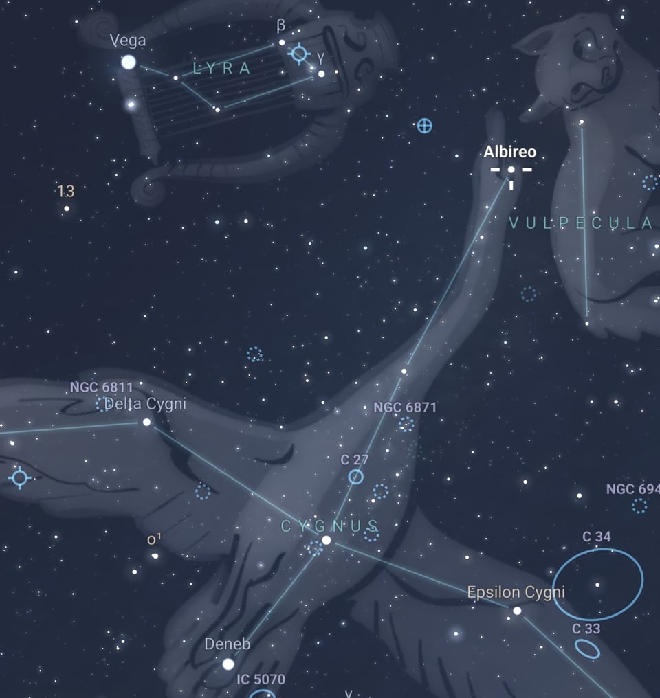 a constellation map showing Alberio