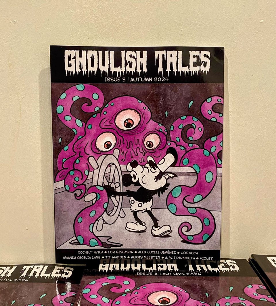 front cover of ghoulish tales 3, a steamboat willy riff that's been ghoul-ified