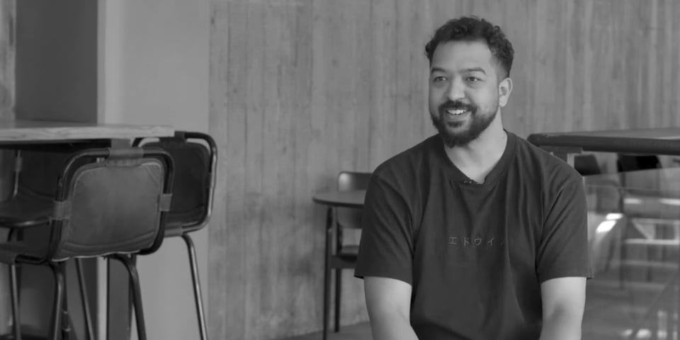 Jamaal Burkmar talks to camera.