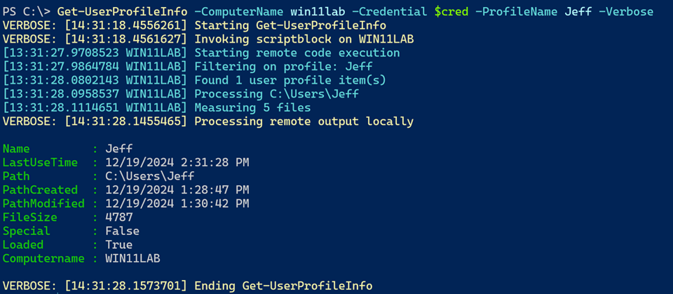 Getting remote profile information