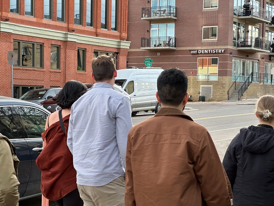 People walking.