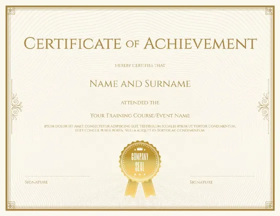 a certificate of achievement