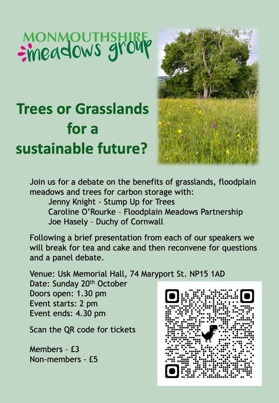 Poster for Monmouthshire Meadows Group meeting