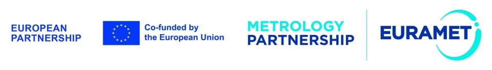 The logos of the European partnership, the European Union, the Metrology Partnership and EURAMET