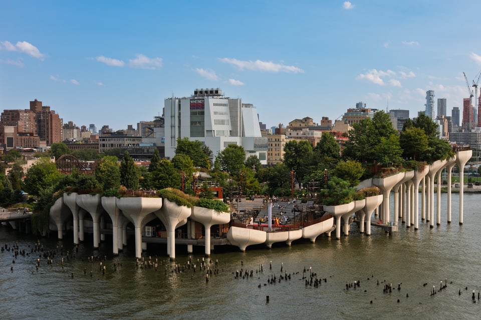 Little Island as seen from Pier 57 rooftop