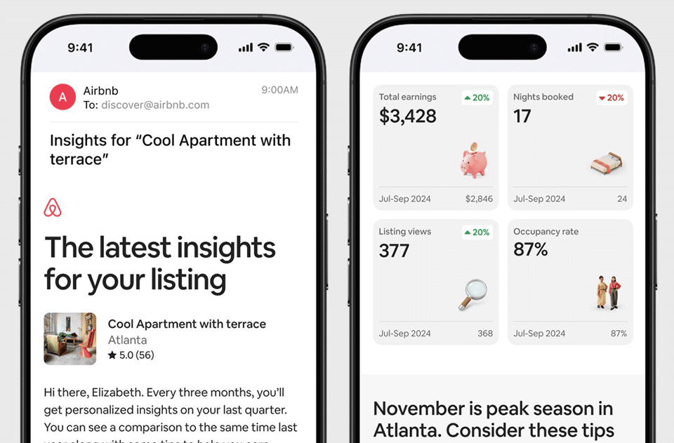 Airbnb's quarterly email