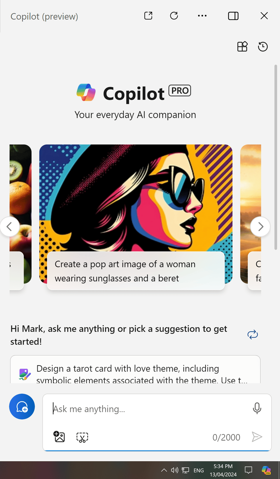 Copilot Pro desktop integration into Windows 10