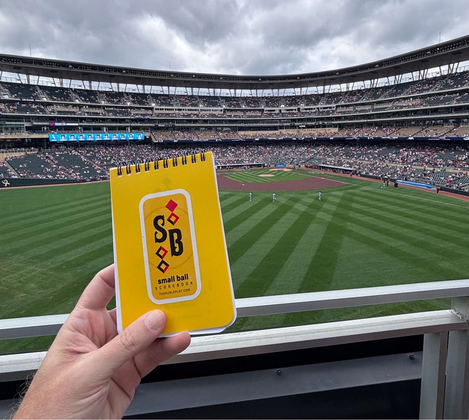 Small Ball scorebook at Target Field
