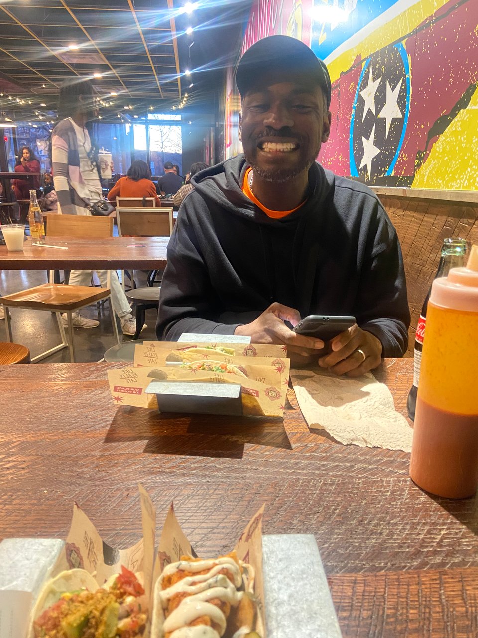 a man at a restaurant
