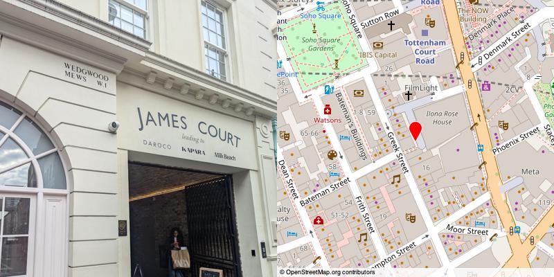 A picture and map of the mews