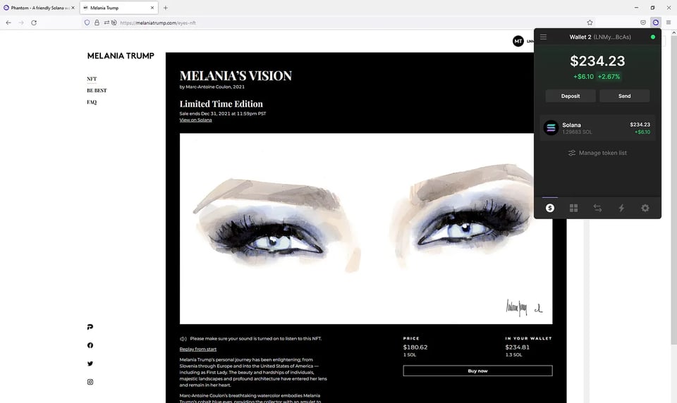 I bought you a Melania Trump NFT. Merry Christmas.