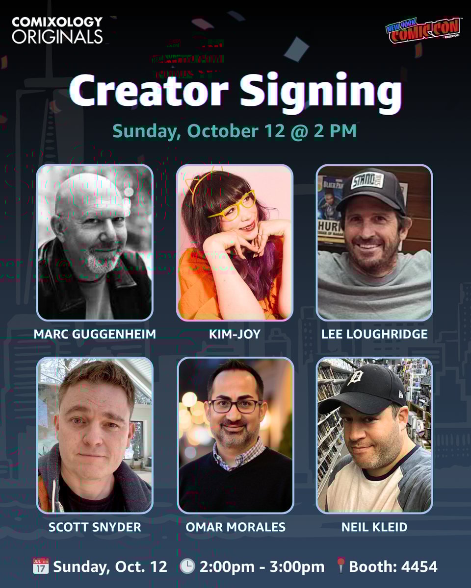 comixology's sunday 2pm signing slate